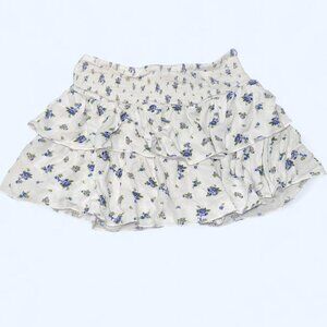 Love Tree Floral Ruffle Mini Skirt
